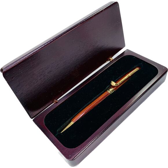 Wood Pen with Golf Club Clip in Wood Presentation Box - Picture 1 of 12